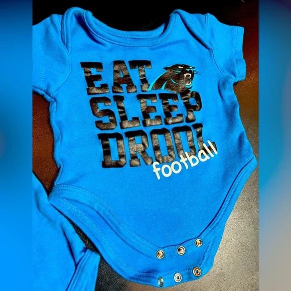 Carolina Panthers Blue Baby Onesies (2) - Picture 3 of 8